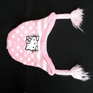 Kids Pink HELLO KITTY Winter Beanie